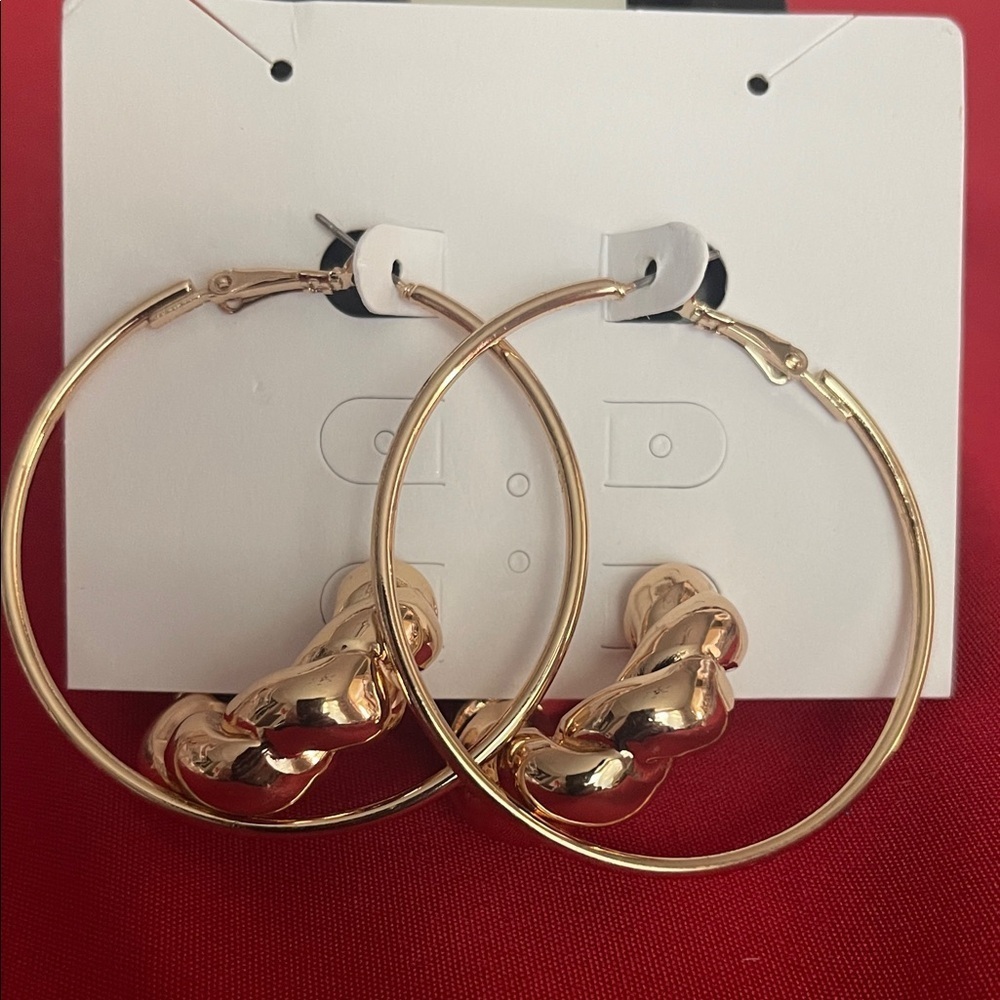 Gold Hoop Earrings, 2 earring sets, NWT